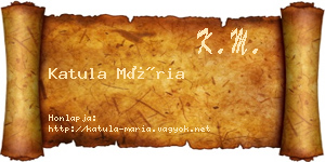 Katula Mária névjegykártya
